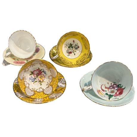8 Assorted Paragon Tea Cups & Saucers