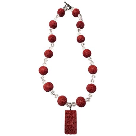 Beaded Cinnabar Necklace