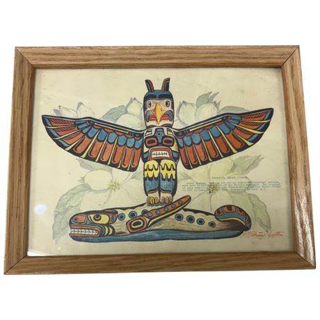 Vintage Framed Print "Kwakiutl Grave Figure"