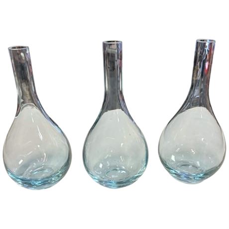 3 Vintage Alexandrite Glass Vases