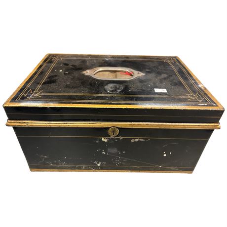 Vintage Metal Lockbox, Locked No Key