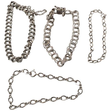 4 .925 Sterling Silver Charm Bracelets
