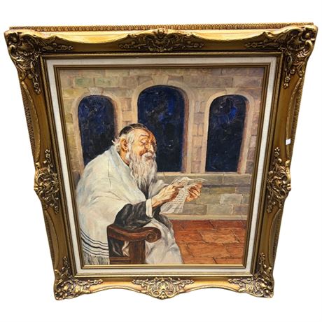 Ornately Framed Oil On Canvas Of Scholar Signed Lehmenn