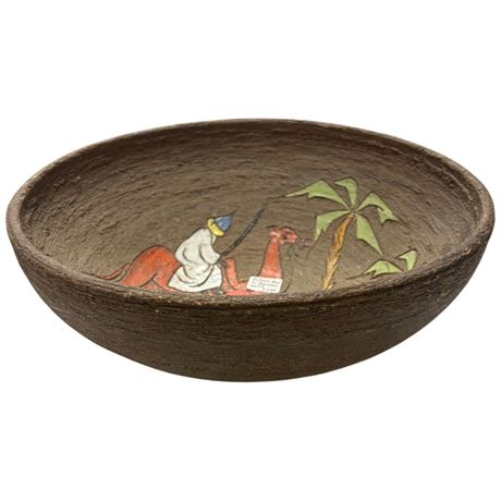 Bitossi Pottery Bowl With Camel Rider Motif