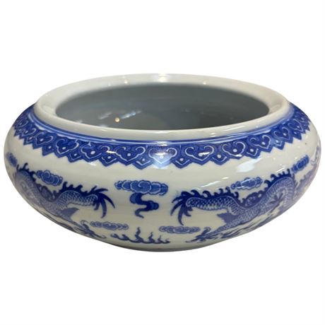 Vintage Asian Porcelain Bowl With Imperial Dragon Motif