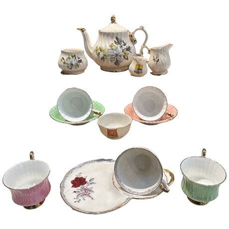 Assorted Collectible Dishware & Tea Pot, Sadler, Grosvenor, Etc..
