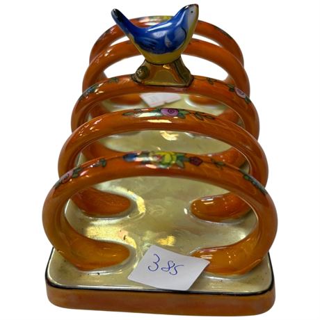 Vintage Noritake Toast Holder With Bird & Flower Motif