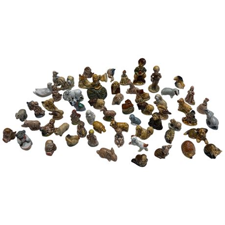 Large Assortment On Vintage Wade Figurines