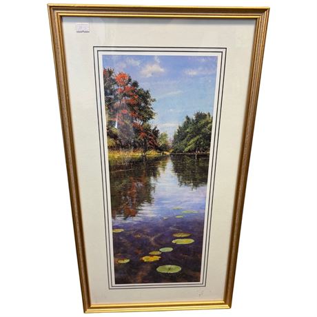 Framed Print "Water Garden" By Dave Beckett "Skip", With Coa