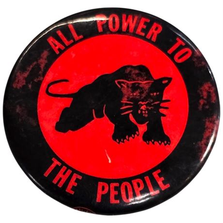 Vintage Original Black Panthers "All Power To The People" Pin