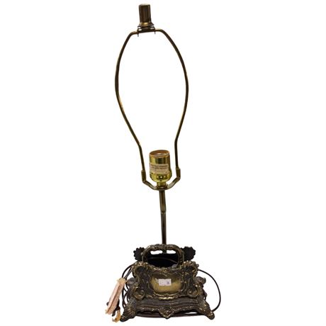 Ornate Brass Base Table Lamp