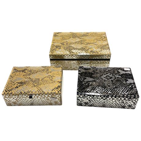 3 Snake Skin Jewelry Boxes
