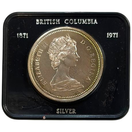 1871-1971 British Columbia Silver Dollar In Case