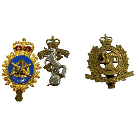 3 Vintage Cap Badges