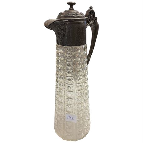 1960S Chill It Claret Pitcher With Quilted Crystal