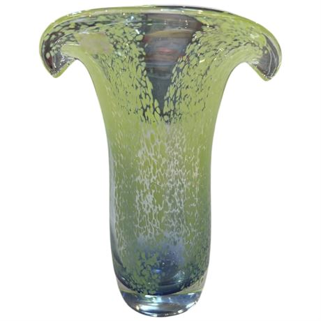 Teleflora Crystal Hand Blown Art Glass Vase