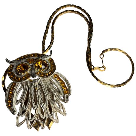 5 Tier Costume Jewelry Owl Necklace