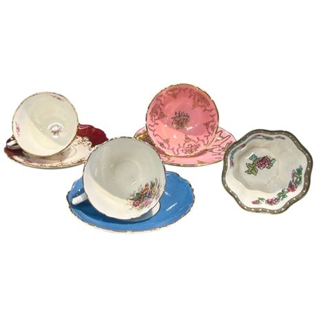 7 Assorted Coalport Tea Cups & Saucers