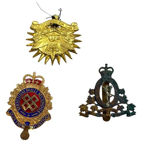 3 Vintage Cap Badges