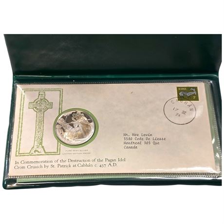 1974 Saint Patrick's Day .999 Silver Commemorative Medal & Cachet