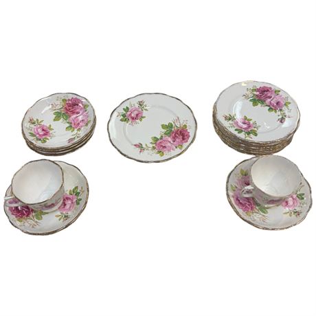 Approx 20 Pieces Of Royal Albert "American Beauty" Tea Cups, Saucers, Plates