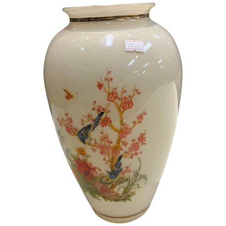 Vintage Bristle Glass Nightingale Vase