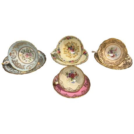 8 Assorted Paragon Tea Cups & Saucers