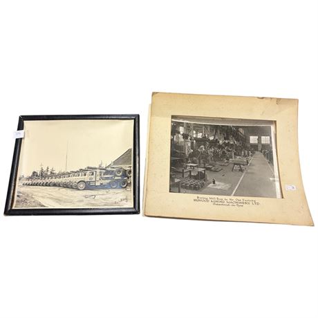2 Vintage Photographs, Whood Mining Machinery & Sns Trucking