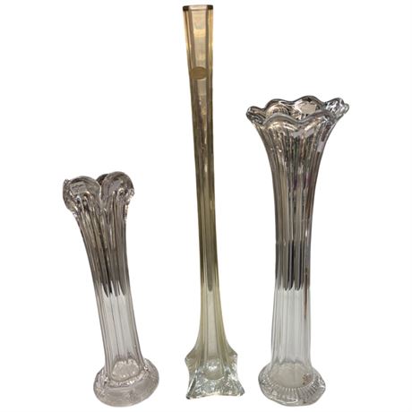 3 Art Glass Vases