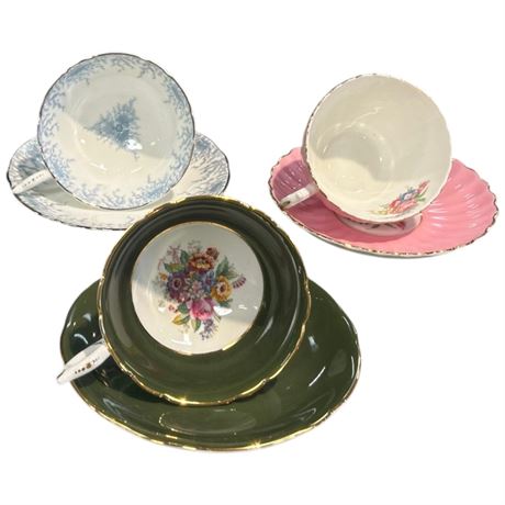 6 Assorted Coalport Tea Cups & Saucers