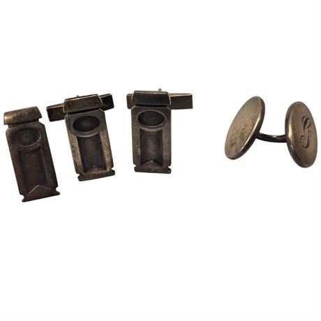 Assorted Sterling Silver Cuff Links & Pin