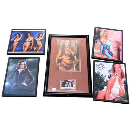 5 Framed Signed Photos Of Women