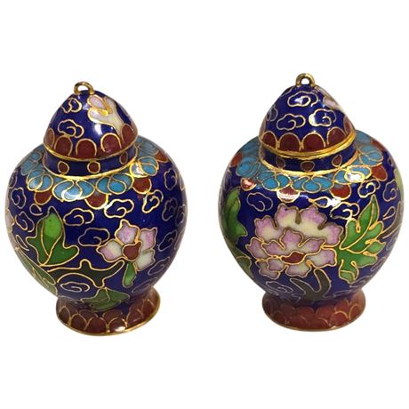 Pair Of Miniature Cloisonne Vases