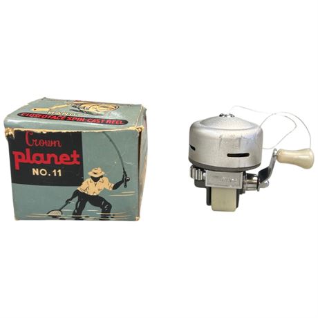 Vintage Crown Planet #11 Fishing Reel, In Original Box