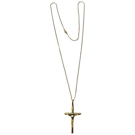 10Kt Gold Chain With Gold Cross