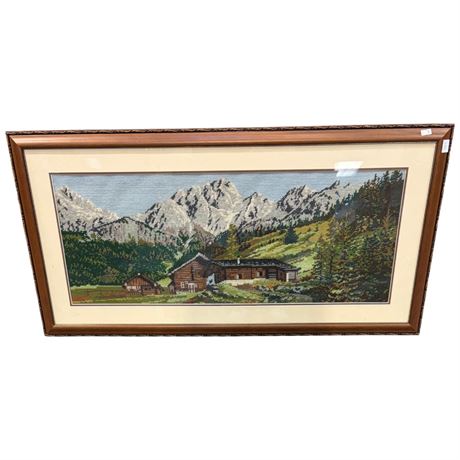 Framed Petti Point Cottage Scene
