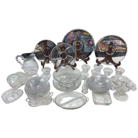 Large Assortment Of Vintage Imperial Candlewick Crystal Glass, Approx 52 Pieces