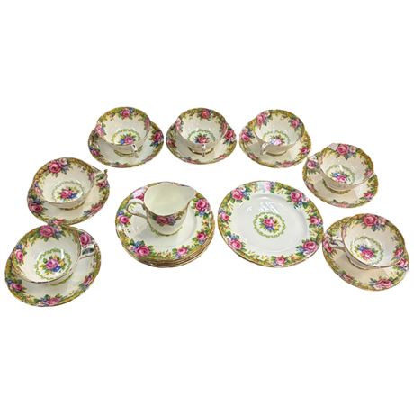 Approx 23 Pieces Of Paragon "Tapestry Rose" Tea Cups, Saucers, Etc..