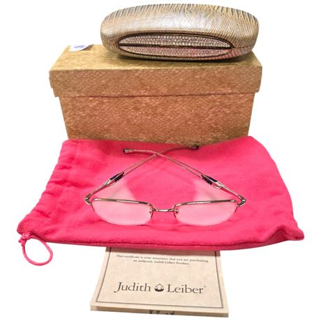 Judith Leiber Titanium Sunglasses, In Original Case