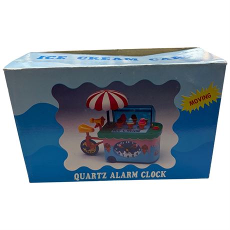 Ice Cream Cart Quartz Alarm Clock, In Original Box
