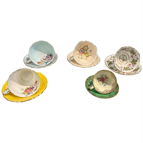 10 Assorted Paragon Tea Cups & Saucers