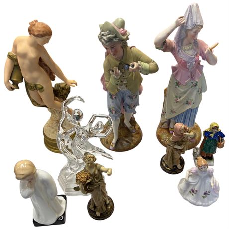 Assorted Vintage Porcelain & Glass Figurines