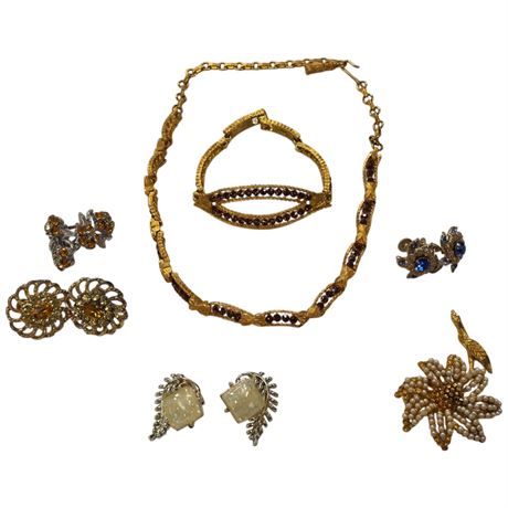 Assorted Vintage Coro Gold Tone Costume Jewelry