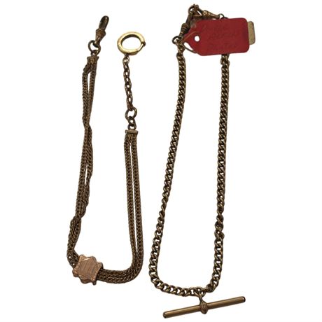 2 Gold-Tone Pocket Watch Fobs