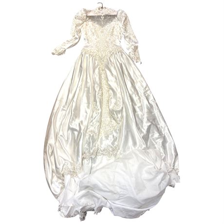 Ivory Satin Wedding Gown