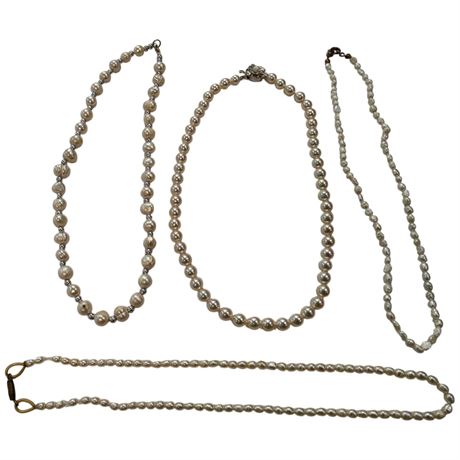 4 Pearl Bead Necklaces