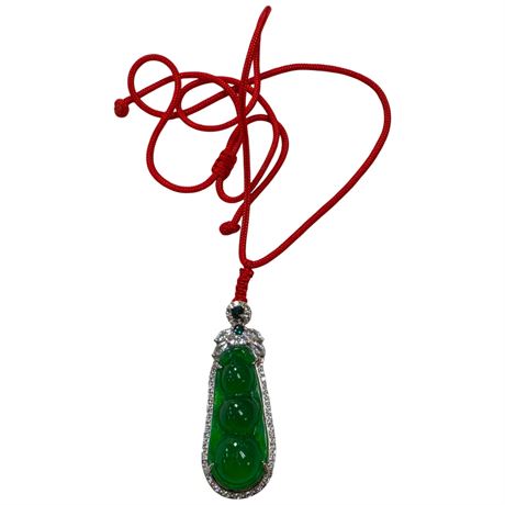 Spinach Green Jadeite Pea Pendant