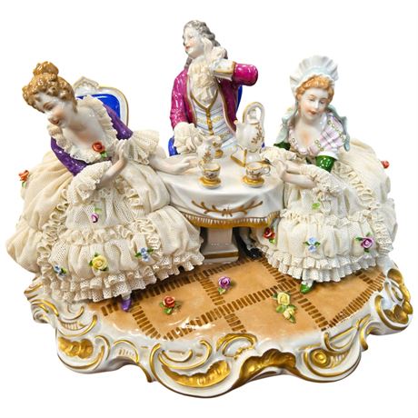 Unter Weiss Bach Porcelain Tea Party Figural Group