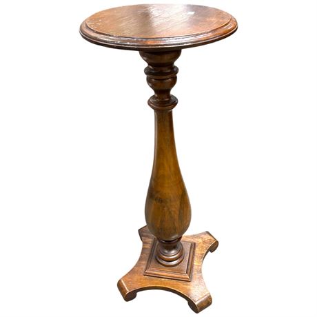 Round Wood Pedestal Plant Stand