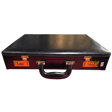Black Leather Attache Briefcase